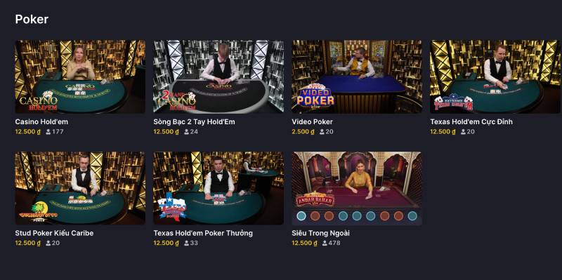 Các loại Poker tại Bong88