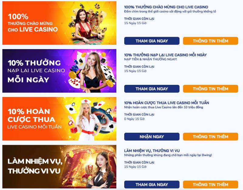Live casino - Sòng bài online, thưởng đầy túi